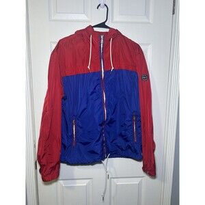 Polo Ralph Lauren Men’s Colorblock Hooded Windbreaker Jacket Red Blue Zip Up L